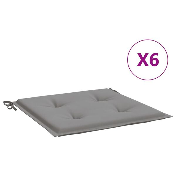 vidaXL ガーデンチェアクッション 6点 グレー 50x50x4cm オックスフォードファブリック
