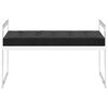 vidaXL ベンチ 97cm ブラック ベルベット＆ステンレススチール製