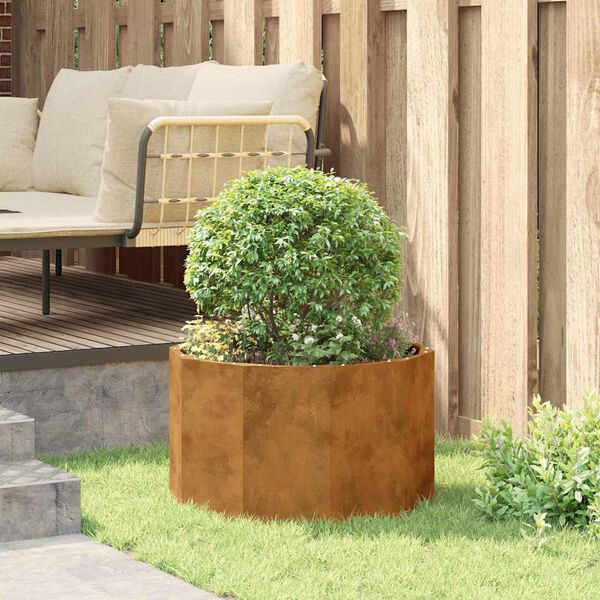vidaXL プランター 錆 60 x 60 x 35 cm 耐候性スチール