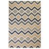 vidaXL モダンラグ 80x150cm ジグザグ柄 茶色/黒色/青色