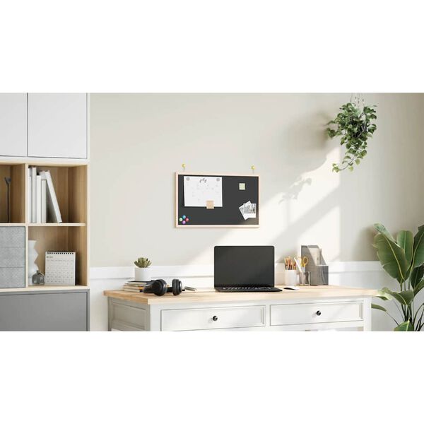 vidaXL 黒板（無垢パイン材フレーム）ブラック 60x40 cm