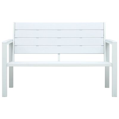 vidaXL ガーデンベンチ 120 cm 高密度ポリエチレン製 ウッドルック ホワイト
