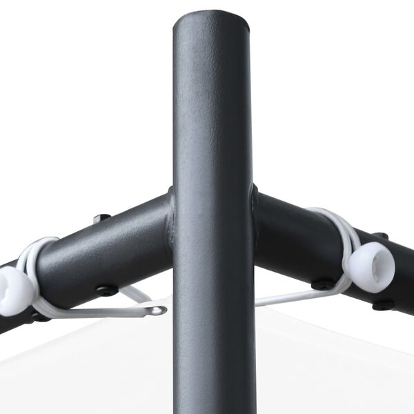 vidaXL ガゼボ フラットルーフ付き 4x4x2.4m ホワイト 180g/m²