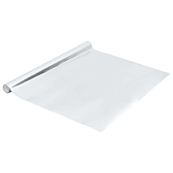 vidaXL 家具フィルム 裏面接着剤付き 2点 ハイグロスシルバー 500x90cm PVC製