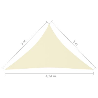 vidaXL サンシェードセイル 3x3x4.24m 三角形 オックスフォード生地 クリーム