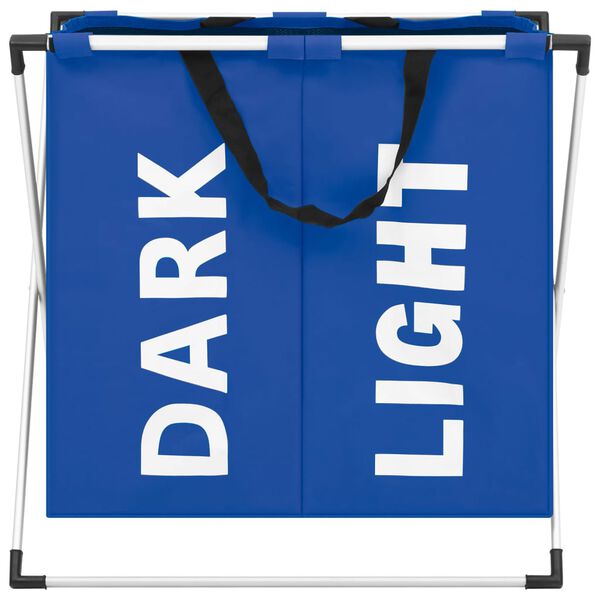 vidaXL 2列ランドリーソーター ブルー