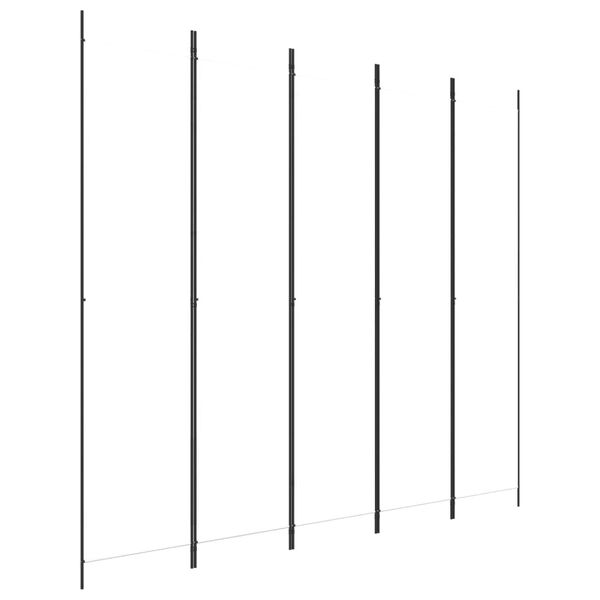 vidaXL 5パネルルームディバイダー ホワイト 250x220 cm ファブリック