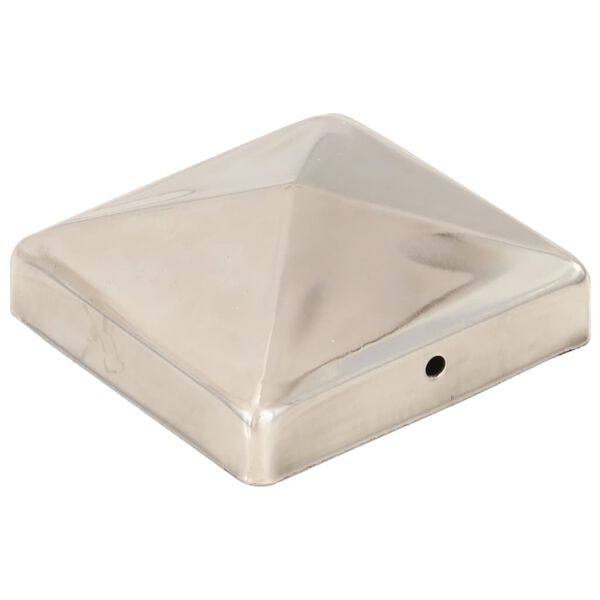 vidaXL ピラミッドフェンス 支柱キャップ 6点 ステンレススチール製 91x91mm