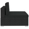 vidaXL 屋外ソファ3点セット クッション付き ポリラタン製 ブラック