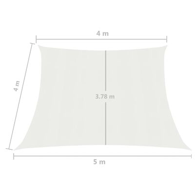 vidaXL サンシェードセイル 160g/m² ホワイト 4/5x4m 高密度ポリエチレン