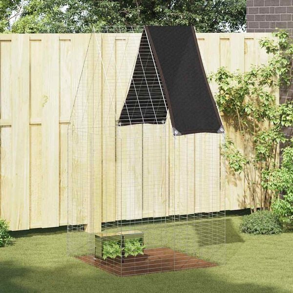 vidaXL ウサギケージ シルバー 100 x 100 x 210 cm 亜鉛めっき鋼