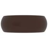 vidaXL ラグジュアリー 洗面器 丸型 マットダークブラウン 40x15cm セラミック製