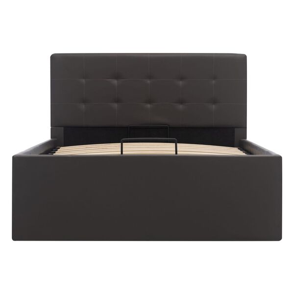 vidaXL 油圧式収納ベッドフレーム グレー 合成皮革製 100x200cm