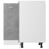 vidaXL コーナーキャビネット “リヨン” 引き出し付き コンクリートグレー 75.5x75.5x81.5cm パーティクルボード