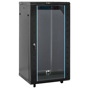 vidaXL 22U ネットワークキャビネット 19インチ IP20 ブラック 60x60x120cm