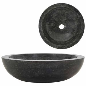 vidaXL 洗面器 40x12 cm 大理石 ブラック