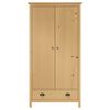 vidaXL 2ドア 洋服ダンス 89x50x170cm パイン無垢材