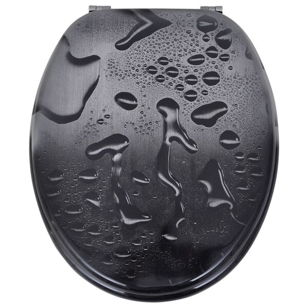 vidaXL MDF製ふた付き便座 水滴デザイン