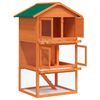 vidaXL 屋外うさぎ小屋 小動物ハウス ペットケージ 3層タイプ 木製