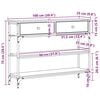 vidaXL コンソール テーブル 引き出し付き 棚で ブラックオーク 100 x 25 x 75 cm エンジニアリングウッド