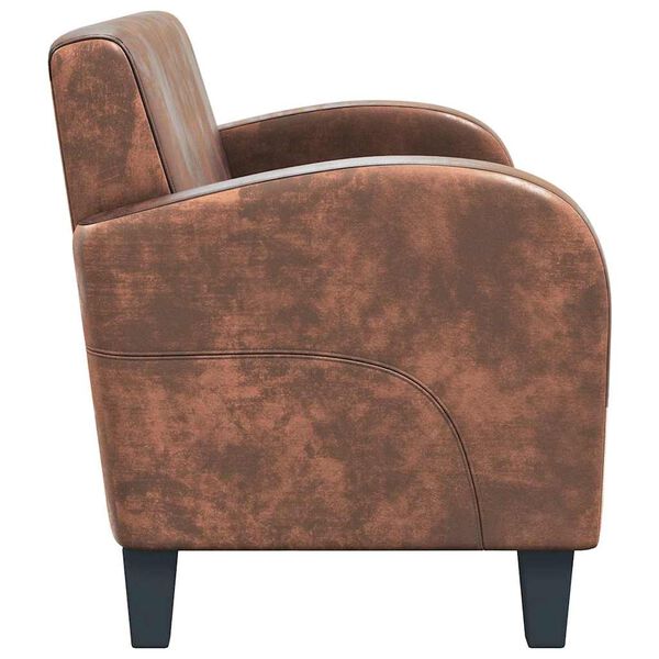 vidaXL 2人掛けソファ 人工スエード ブラウン