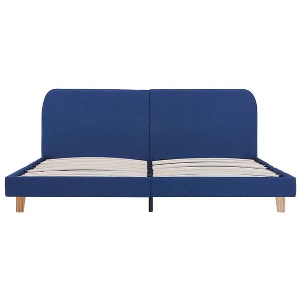 vidaXL ベッドフレーム ブルー 布製 150x200cm