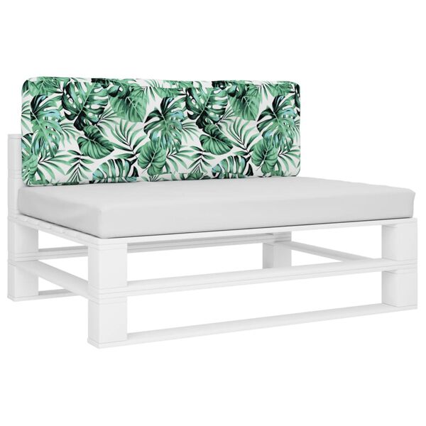 vidaXL パレットクッション リーフ柄 120x40x12 cm ファブリック