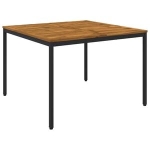 vidaXL ガーデンディナーテーブル ナチュラル＆ブラック 110 x 108.5 x 75 cm ソリッドアカシアウッド