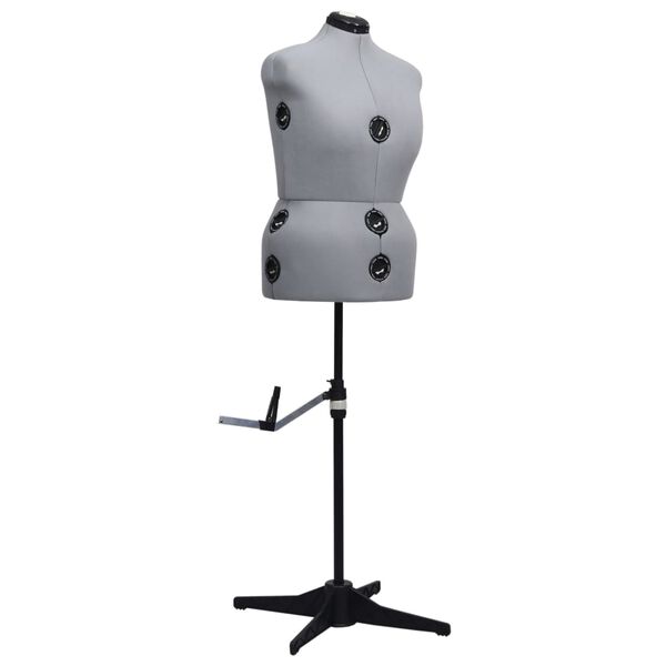 vidaXL 調整可能 ドレスフォーム 人台 女性 グレー L サイズ44-50