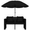 vidaXL ガーデンベッド パラソル付き ポリラタン製 ブラック