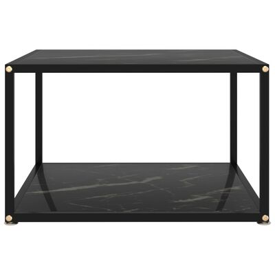 vidaXL コーヒーテーブル ブラック 60x60x35cm 強化ガラス製