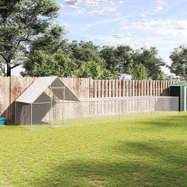 vidaXL 鶏小屋 8x2x2m 亜鉛メッキ鋼製