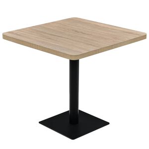 vidaXL ビストロテーブル MDF＆スチール スクエア 80x80x75cm オークカラー