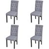 vidaXL ダイニングチェア 4点 ライトグレー ファブリック