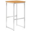 vidaXL バースツール 4点 アカシア無垢材＆ステンレススチール
