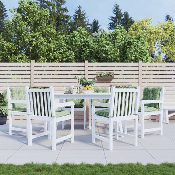 vidaXL ローバックチェアクッション 6点 リーフ柄 ファブリック