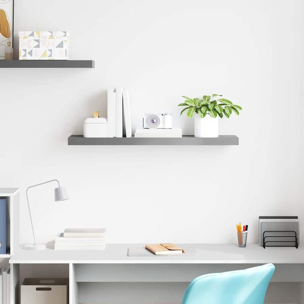 vidaXL フローティングウォールシェルフ グレー 90x23.5x3.8cm MDF