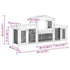 vidaXL 屋外用 大型うさぎ小屋 レッド＆ホワイト 201x45x85cm 木製