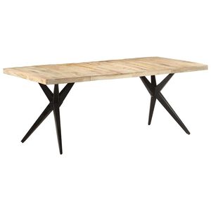vidaXL ダイニングテーブル 200x90x76cm マンゴーウッド (粗目)