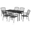 vidaXL ガーデンダイニング7点セット アントラシート スチール製