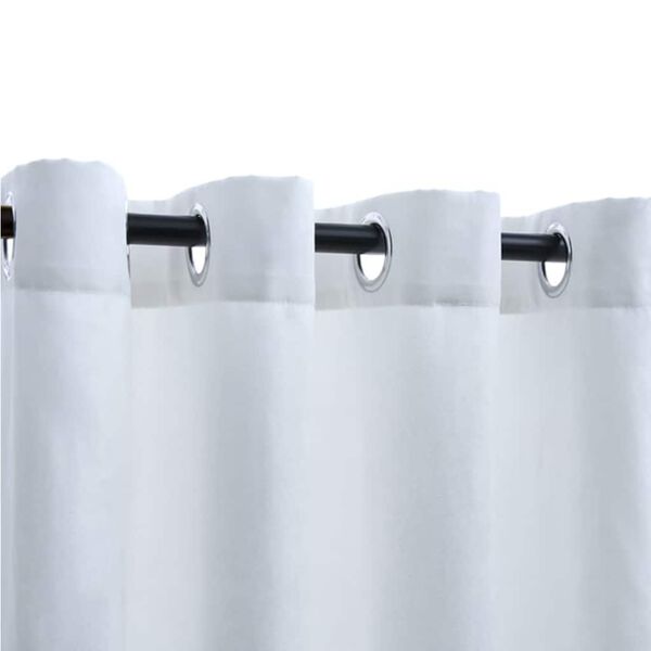 vidaXL 遮光カーテン 2面タイプ 金属リング付き 140x225cm オフホワイト