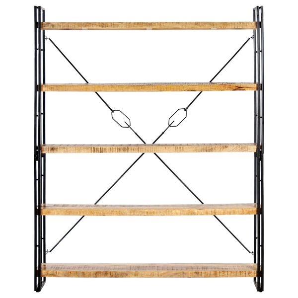 vidaXL 5段 書棚 140x30x180cm マンゴー無垢材