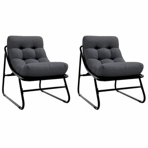 vidaXL ガーデン家具 2 個 ブラック 粉体塗装スチール