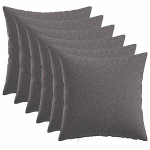 vidaXL スロー ピロー 6 個 HEERLEN ライトグレー 40 x 40 cm ファブリック