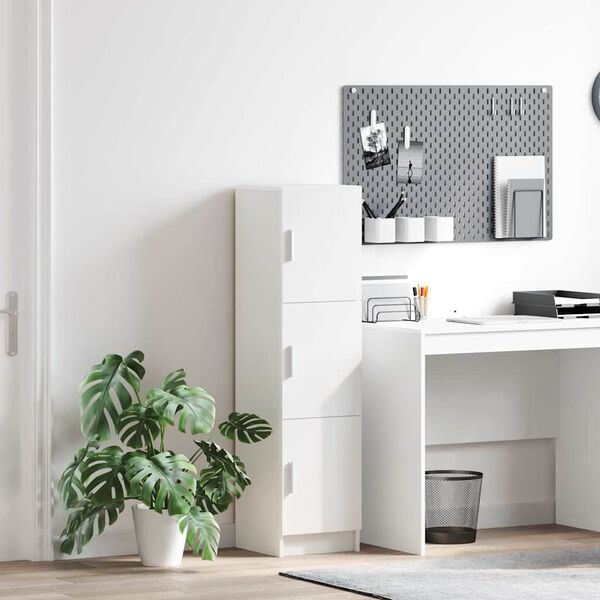 vidaXL ハイボード ホワイト 31.5 x 32 x 124 cm エンジニアリングウッド