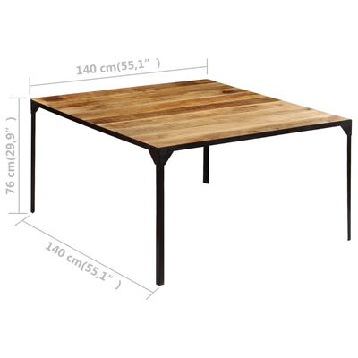 vidaXL ダイニングテーブル 140x140x76cm マンゴーウッド 無垢材