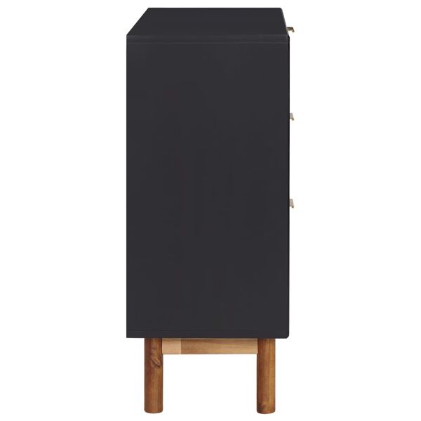 vidaXL サイドボード 90x33.5x80 cm アカシア無垢材＆MDF