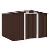 vidaXL ガーデン収納小屋 257x205x178cm ブラウン スチール製