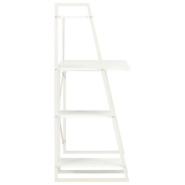 vidaXL 棚付きデスク ホワイト 102x50x117cm