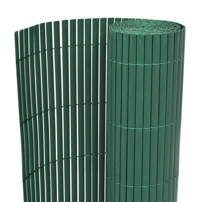 vidaXL ガーデンフェンス 両面タイプ PVC製 90x500cm グリーン